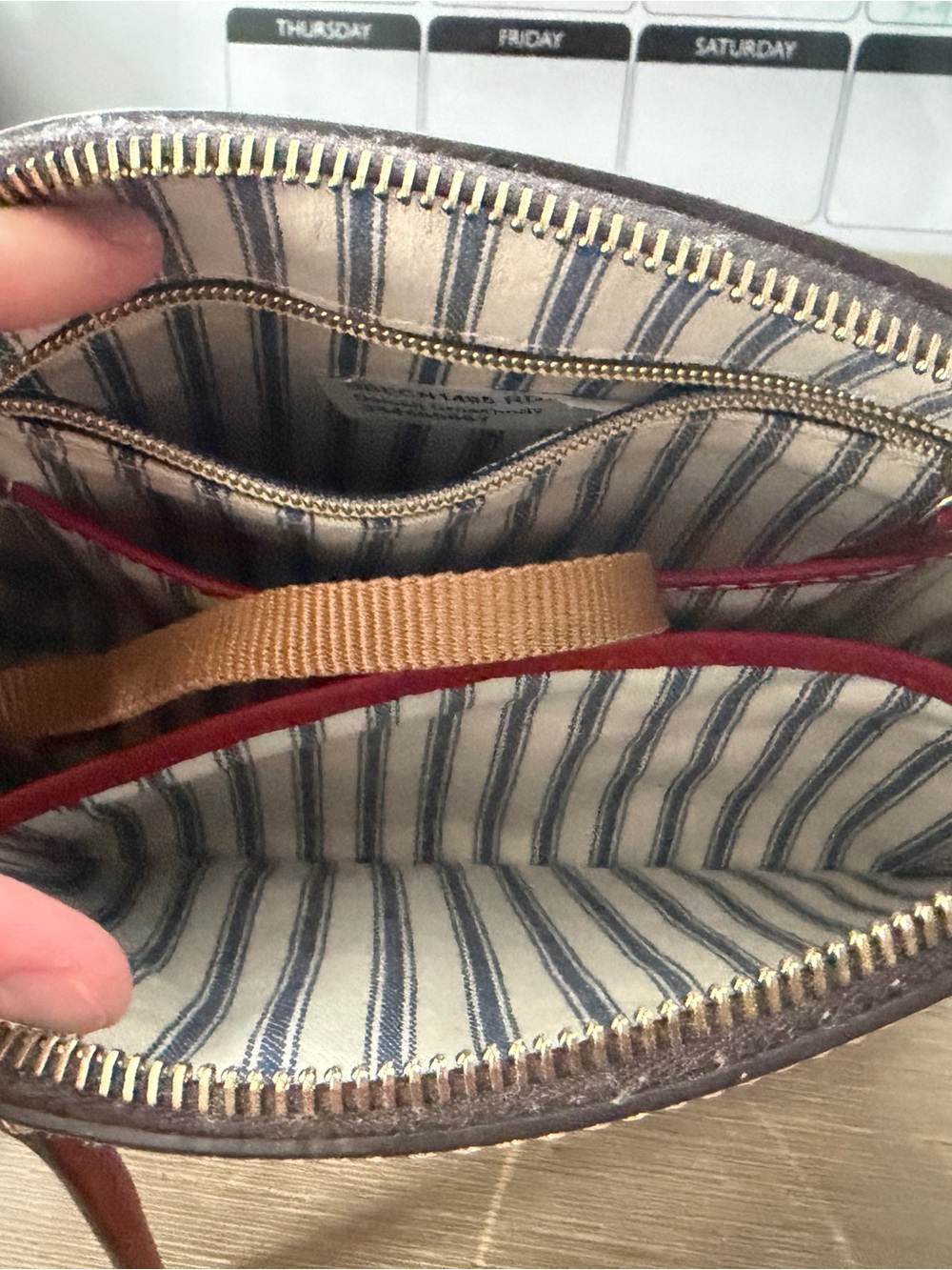Dooney & Bourke Red Leather Crossbody with Gold Hardware - Picture 3 of 4